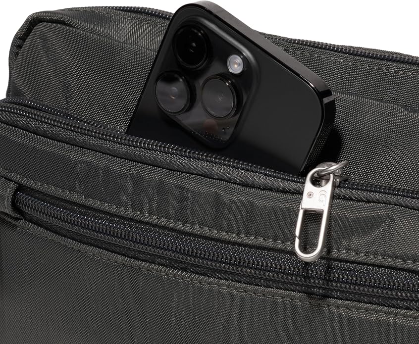 Baggallini Securtex Anti-theft Belt Bag 8.8"x5.5" Crossbody Fanny Pack for Women RFID Wallet Locking Zipper Travel Purse