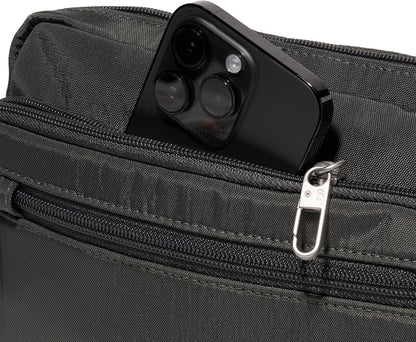 Baggallini Securtex Anti-theft Belt Bag 8.8"x5.5" Crossbody Fanny Pack for Women RFID Wallet Locking Zipper Travel Purse