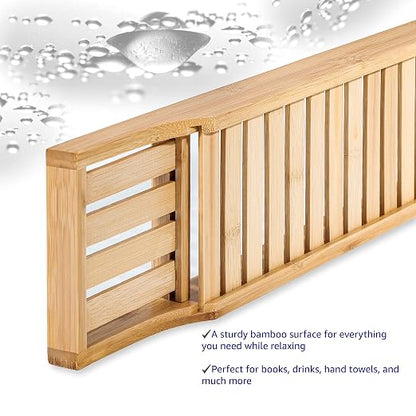 Bamboo Large 28.7" Long Slatted Bathtub Tray - By Trademark Innovations (Pack of 2)