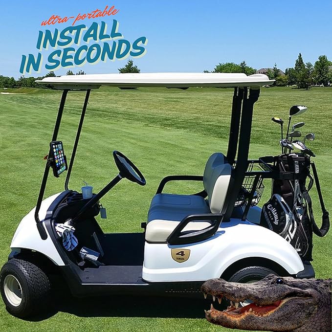 THE GATOR Cell Phone Holder with Both MagSafe and Cradle Options Included! Phone Mount for Golf Cart, ATV Accessory, Quad, Bicycle, Motorcycle, Car, Boat, Scooter, Photography Fits Most smart Phones