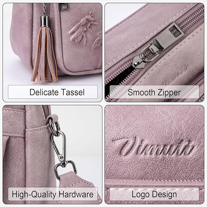 Crossbody Bags for Women Trendy, Vegan Leather Crossbody Purses Travel Shoulder Handbags Embossed Design