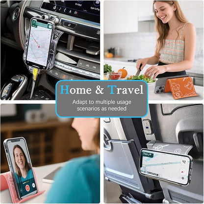 Adjustable Angle Phone Stand Tablet Holder, Sturdy Universal for All Smartphones - Foldable Portable for Desk, Travel, Home, Kitchen, Bed, Treadmill, Airplane, Gray
