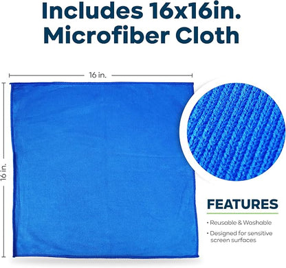 KICTeam – CrystalVu® Screen Cleaner Spray Kit with Microfiber Cloth – Streak-Free Cleaner for TV, Phone, Laptop, Monitor & Tablet Screens (16oz)
