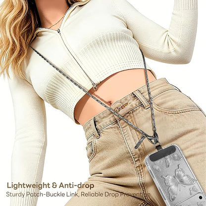 Phone Lanyard for Cellphone Case Crossbody Strap Detachable Phone Charms Strap Anti Theft Necklace Holder for iPhone For Women (black)