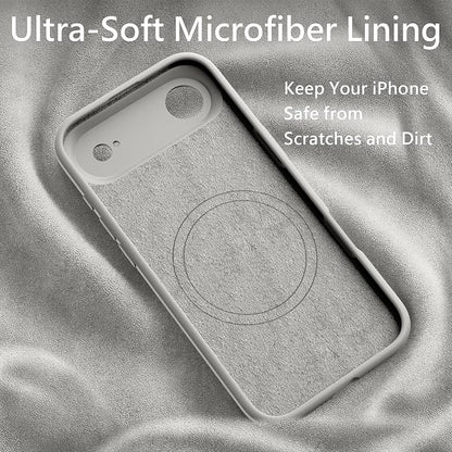 FireNova Magnetic for iPhone Air Case, Compatible with MagSafe, [Integrated Silicone Camera Control Button] [Camera Protection] Microfiber Lining Phone Case for iPhone 17 Air, 6.5", Natural Titanium