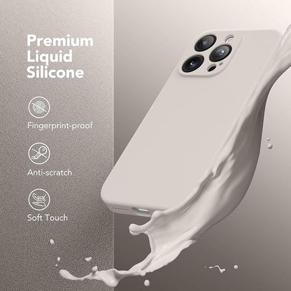 Magnetic for iPhone 16 Pro Max Case, Compatible with MagSafe, [Full Camera Protection][Screen Protector] Silicone Shockproof Protective Phone Case for iPhone 16 Pro Max 6.9", Stone