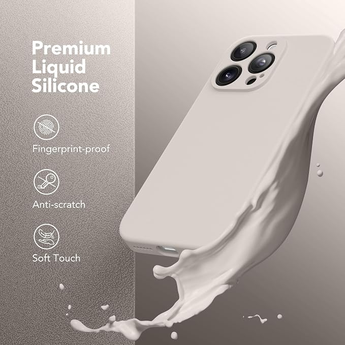 Magnetic for iPhone 16 Pro Case, Compatible with MagSafe, [Full Camera Protection][Screen Protector] Silicone Shockproof Protective Phone Case for iPhone 16 Pro 6.3", Stone