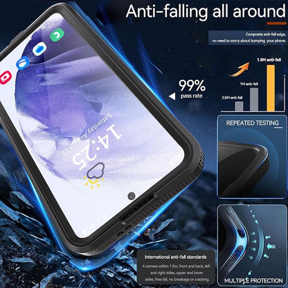 Compatible with Samsung Galaxy S25 Plus Case Waterproof, Built-in Lens & Screen Protector, Military Grade Shockproof, Full Body Rugged Case for Galaxy S25 Plus 6.7 inches (Black)
