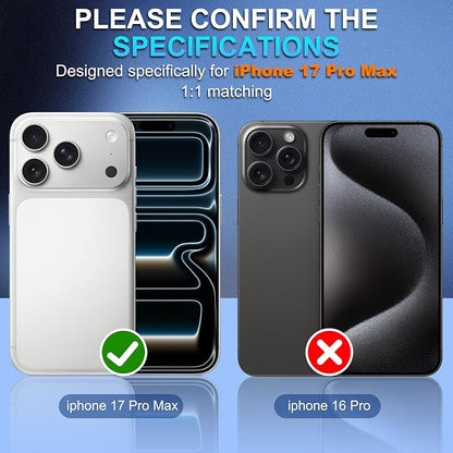 Suoman for iPhone 17 Pro Max Camera Lens Protector, [All-in-one Diamond] [Strong-Adhesion] Metal Frame Tempered Glass Camera Lens Cover -Colorful