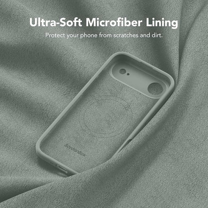 Magnetic for iPhone Air Case, Compatible with MagSafe, [Full Camera Protection][Screen Protector] Silicone Shockproof Protective Phone Case for iPhone 17 Air 6.5", Calke Green
