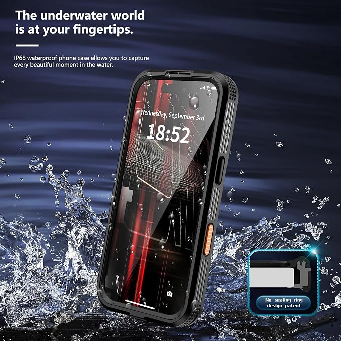 GOLDJU Design for iPhone 17 Pro Case Waterproof, [IP68 Underwater Case][Full Body Shockproof&Dropproof],Clear Sound Quality Built-in Screen Protector& Camera Cover for 17 Pro 6.3''