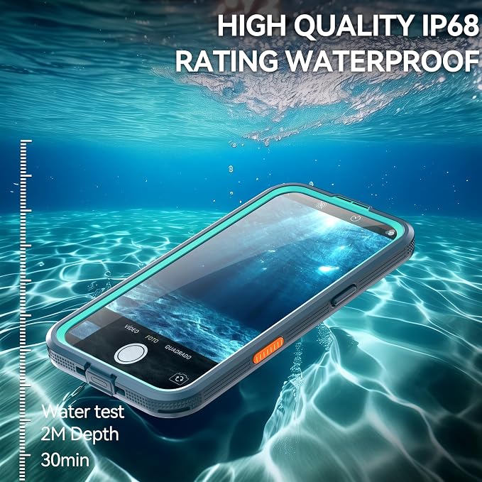 Losin Compatible with iPhone 17 Air Waterproof Case, [Compatible with MagSafe] [Built-in Screen Protector], Full Body Protection Military Grade Shockproof Case, Teal