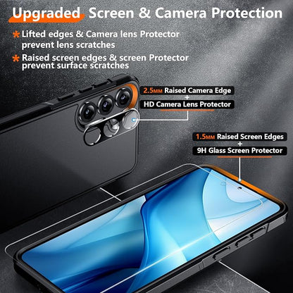 Red2Fire for Samsung Galaxy S25 Case, [Military Grade Drop Protection] Heavy Duty Full Body Shockproof Protection Non-Slip Phone Case for S25 Case 6.2 inch,Black