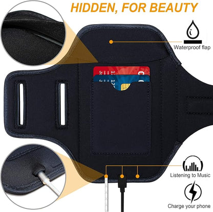 Armband for Samsung Galaxy S26/S25/S24/S23/S22/S21/S20/S10/S9/S8 up to 6.2",Water Resistant Running Exercise Gym Bag with Card Slot and Key Holder (Purple)