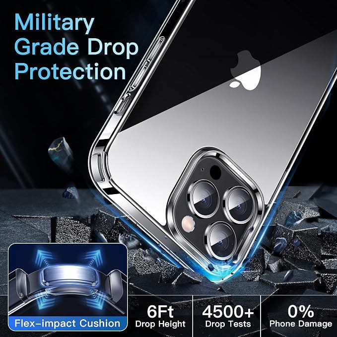 CASEKOO for iPhone 13 Pro Max Case Crystal Clear, [Never Yellow Technology] [Military-Grade Protection] Transparent Slim Cover Women Men for iPhone 13 ProMax Phone Case 6.7 inch, Clear