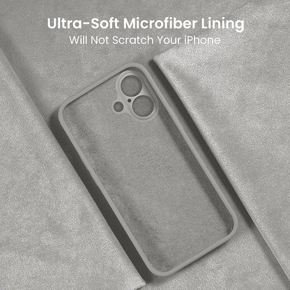 FireNova Designed for iPhone 16 Case, Silicone Upgraded [Camera Protection] Phone Case, Soft Anti-Scratch Microfiber Lining Inside, 6.1 inch, Natural Titanium