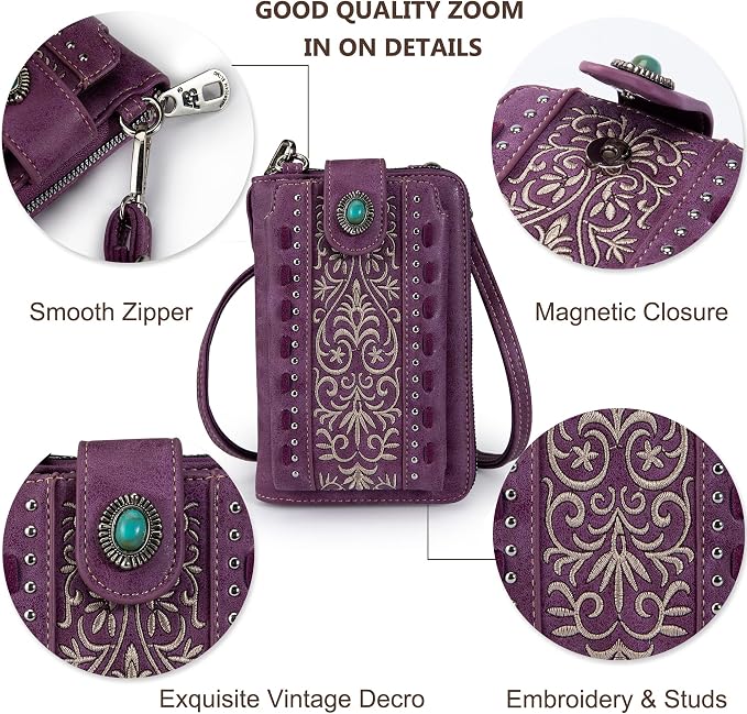 Montana West Small Crossbody Bags for Women Western Handbag with Cash Slots