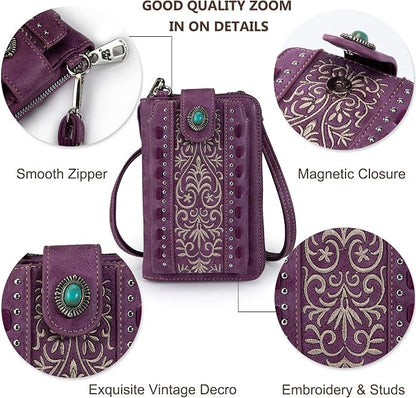 Montana West Small Crossbody Bags for Women Western Handbag with Cash Slots