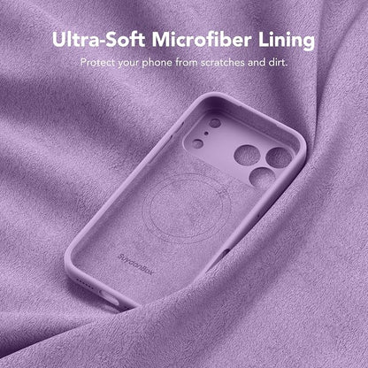 Magnetic for iPhone 17 Pro Max Case, Compatible with MagSafe, [Full Camera Protection][Screen Protector] Silicone Shockproof Protective Phone Case for iPhone 17 Pro Max 6.9", Light Purple