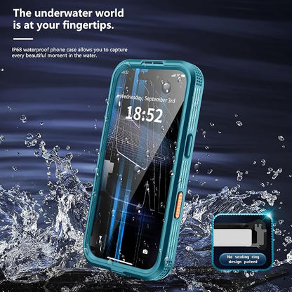 GOLDJU 2025 New Magnetic for iPhone 17 Pro Case-Waterproof, Built-in Screen & Camera Protector-IP68 Underwater Full Body 16FT Military Dropproof Shockproof Case for 17 Pro 6.3''- Blue