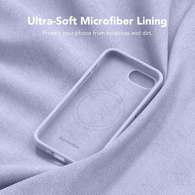 Magnetic for iPhone 17e/iPhone 16e Case, Compatible with MagSafe, [Soft Anti-Scratch Microfiber Lining] Slim Silicone Shockproof Protective Phone Case for iPhone 17e/16e 6.1", Lilac