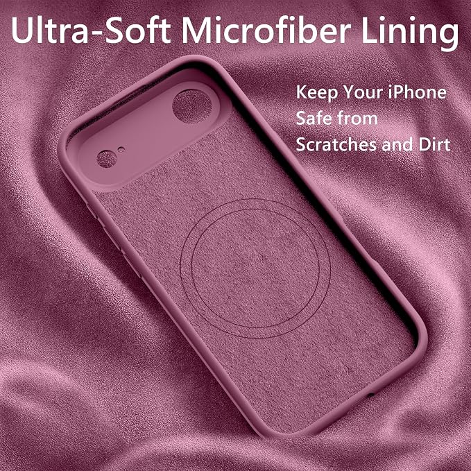 FireNova Magnetic for iPhone Air Case, Compatible with MagSafe, [Integrated Silicone Camera Control Button] [Camera Protection] Microfiber Lining Phone Case for iPhone 17 Air, 6.5", Lilac Purple