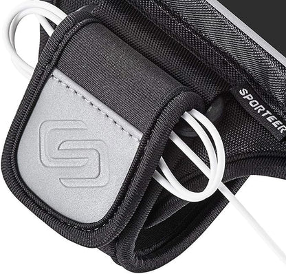 Sporteer Velocity V8 Running Armband - Fits Large Cases - Slim No-Bounce Holder for iPhone 17/16/15 Pro Max & Plus, Galaxy S26+/S25+, Pixel 10 Pro XL - Large-Format Modular Fitness Case