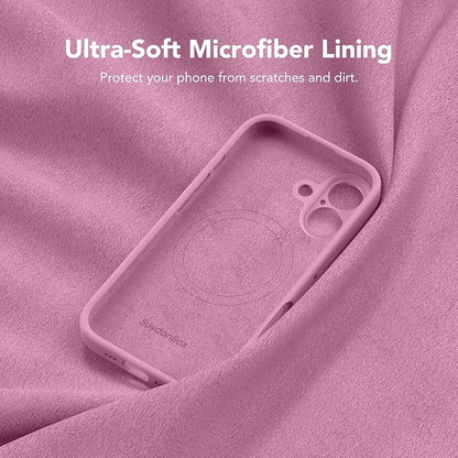 Magnetic for iPhone 16 Case, Compatible with MagSafe, [Screen Protector + Full Camera Protection], Silicone Shockproof Anti-Scratch Protective Phone Case for iPhone 16 6.1", Blackcurrant