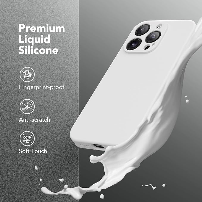 Magnetic for iPhone 13 Pro Max Case, Compatible with MagSafe, [Full Camera Protection][Screen Protector] Silicone Shockproof Protective Phone Case for iPhone 13 Pro Max 6.7", White