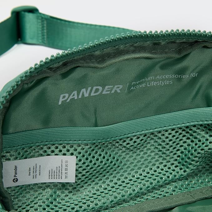 Pander Two Way Zipper Fanny Pack Nylon Everywhere Belt Bag for Women, Water Repellent Waist Packs, Crossbody Bags with Adjustable Strap (Eucalyptus Green)