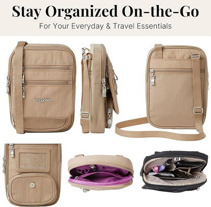 Baggallini Journey Crossbody Bags for Women 9x6 Small Lightweight Travel Handbag W/RFID