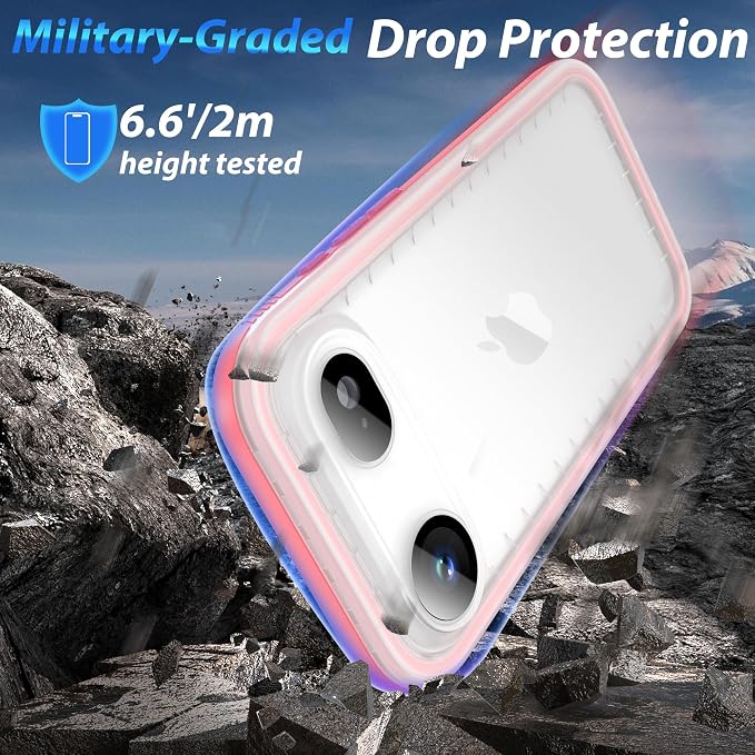 SPORTLINK for iPhone Air Case, IP68 Waterproof Military Protective Full Body Heavy Duty Shockproof 360 Sealed Dustproof with Camera Screen Protector Phone Cover for iPhone Air 6.5" Pink