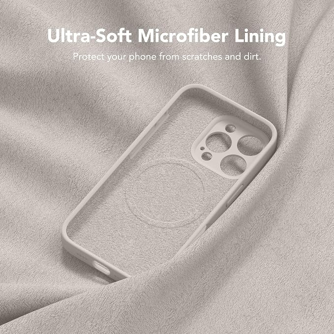 Magnetic for iPhone 16 Pro Max Case, Compatible with MagSafe, [Full Camera Protection][Screen Protector] Silicone Shockproof Protective Phone Case for iPhone 16 Pro Max 6.9", Stone