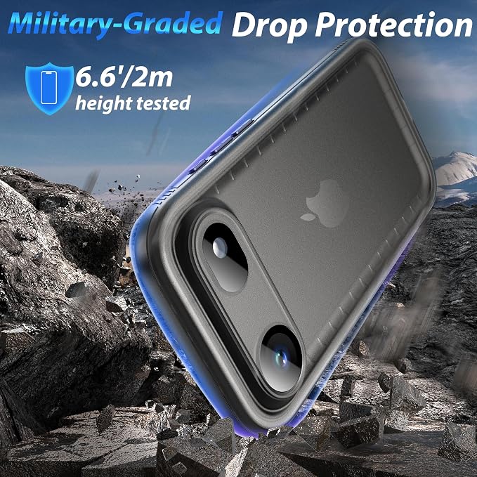 SPORTLINK for iPhone Air Case, IP68 Waterproof Military Protective Full Body Heavy Duty Shockproof 360 Sealed Dustproof with Camera Screen Protector Phone Cover for iPhone Air 6.5" Black