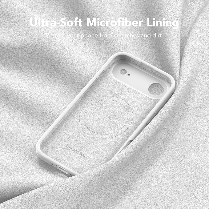 Magnetic for iPhone Air Case, Compatible with MagSafe, [Full Camera Protection][Screen Protector] Silicone Shockproof Protective Phone Case for iPhone 17 Air 6.5", White