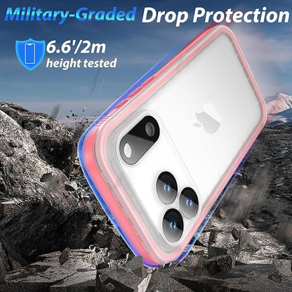 SPORTLINK for iPhone 17 Pro Max Case, IP68 Waterproof Military Protective Full Body Heavy Duty Shockproof 360 Sealed Dustproof with Camera Screen Protector Phone Cover for iPhone 17 Pro Max 6.9" Pink
