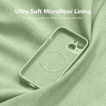 Magnetic for iPhone 13 Case, Compatible with MagSafe, [Full Camera Protection][Screen Protector] Silicone Shockproof Protective Phone Case for iPhone 13 6.1", Matcha