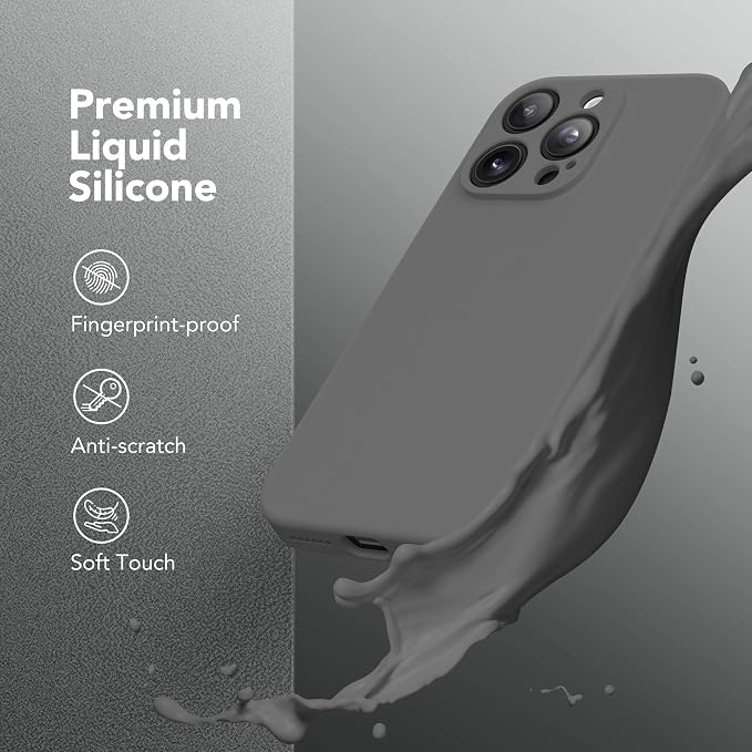 Magnetic for iPhone 16 Pro Max Case, Compatible with MagSafe, [Full Camera Protection][Screen Protector] Silicone Shockproof Protective Phone Case for iPhone 16 Pro Max 6.9", Dark Gray