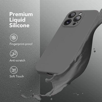 Magnetic for iPhone 16 Pro Case, Compatible with MagSafe, [Full Camera Protection][Screen Protector] Silicone Shockproof Protective Phone Case for iPhone 16 Pro 6.3", Dark Gray