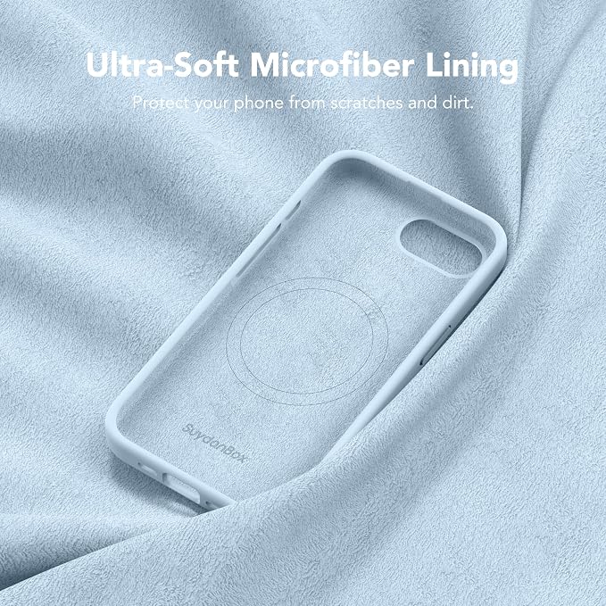 Magnetic for iPhone 17e/iPhone 16e Case, Compatible with MagSafe, [Soft Anti-Scratch Microfiber Lining] Slim Silicone Shockproof Protective Phone Case for iPhone 17e/16e 6.1", Light Blue