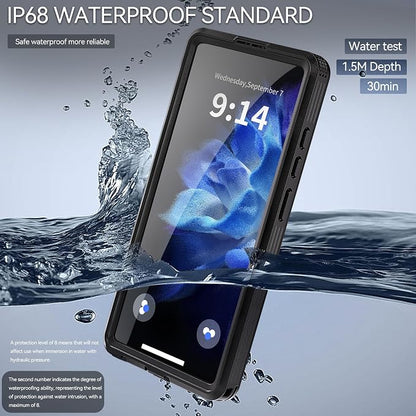Guppy for Galaxy S25 Ultra Magnetic Waterproof Case, Built-in Screen Protector [IP68 Waterproof][14FT Military Drop proof]360° Full Body Protection Dustproof Shockproof Heavy Duty Rugged Case, Black