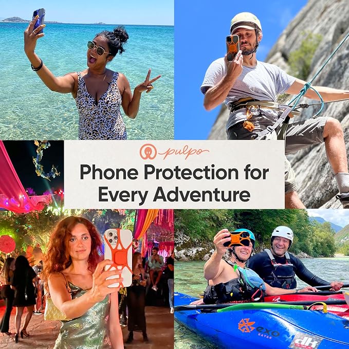 Pulpo Anti Theft Phone Leash with Retractable Dyneema Tether, Secure Phone Leash and Strap for Skiing, Kayak, Travel and Festivals, Fits Smartphones up to 6.8 Inches, Stealth Grey