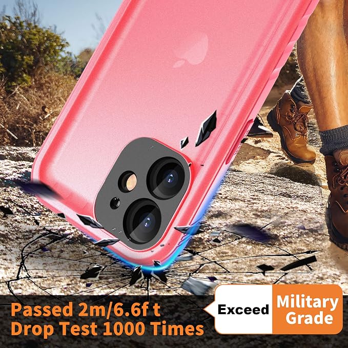 Cozycase Compatible with Waterproof iPhone 11 case, Built-in Screen Protector, Full-Body Rugged Bumper Sealed Case Cover, Shockproof Dustproof Waterproof Case for iPhone 11 6.1 inch (Pink)