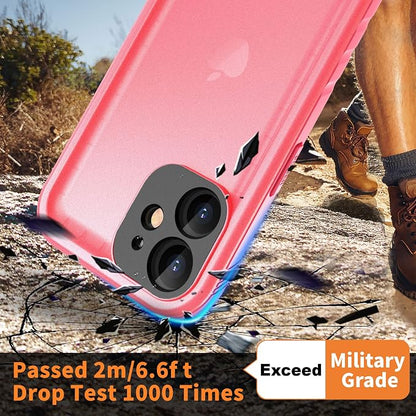 Cozycase Compatible with Waterproof iPhone 11 case, Built-in Screen Protector, Full-Body Rugged Bumper Sealed Case Cover, Shockproof Dustproof Waterproof Case for iPhone 11 6.1 inch (Pink)