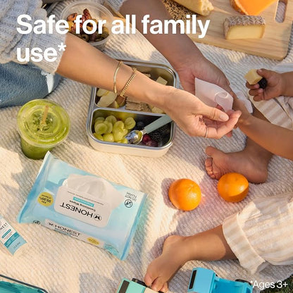 The Honest Company Fragrance-Free Sanitizing Alcohol Wipes, Antibacterial, Safe for Hands Kills 99% of Germs, Made With Aloe, 100 Count, (2 Packs 50)