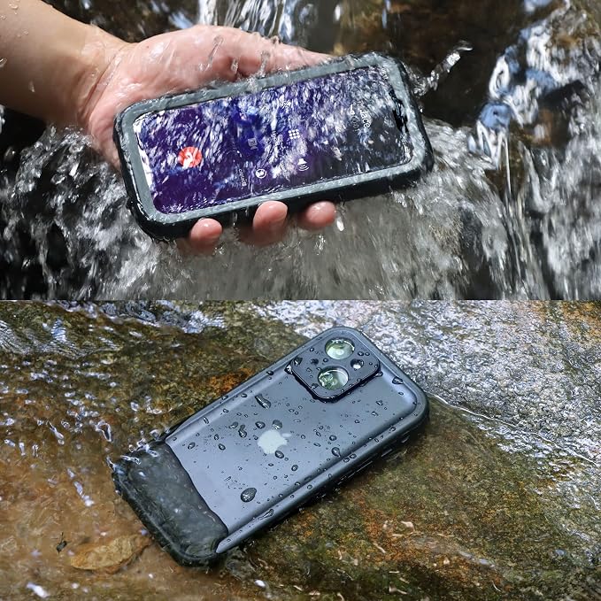 SPORTLINK for iPhone 14 Case - IP68 Waterproof Military Protective Full Body Heavy Duty Shockproof 360 Sealed Dustproof with Camera Screen Protector Cover for i Phone 14 6.1" Black