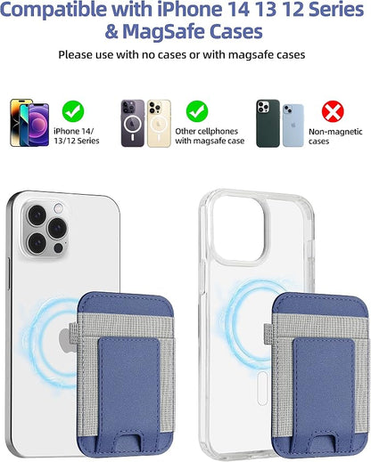 ExtreLife for Magsafe Wallet, Strongest Magnetic Wallet for iPhone 17/16/15/14/13/12 Series, Magnetic Card Holder with 2 Card Slots, RFID Blocking, Slim, Vegan Leather, Hold 7 Cards, Purple