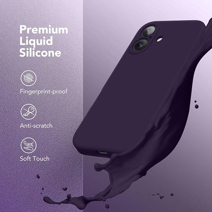 Magnetic for iPhone 16 Plus Case, Compatible with MagSafe, [Full Camera Protection][Screen Protector] Silicone Shockproof Protective Phone Case for iPhone 16 Plus 6.7", Deep Purple