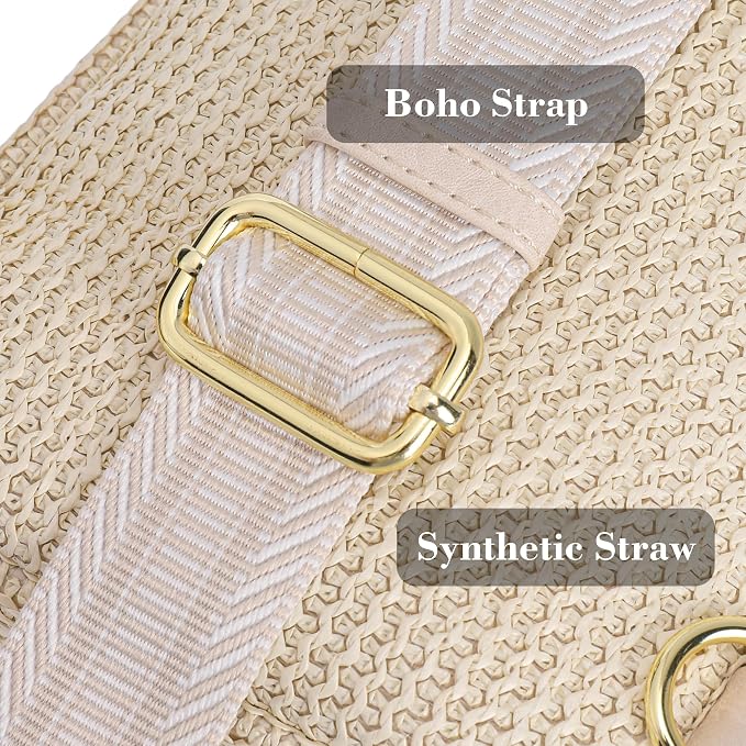 Haytijoe Faux Straw Crossbody Bags for Women Small Summer Purse RFID Woven Phone Bag Travel Beach Hawaiian Essentials Gifts