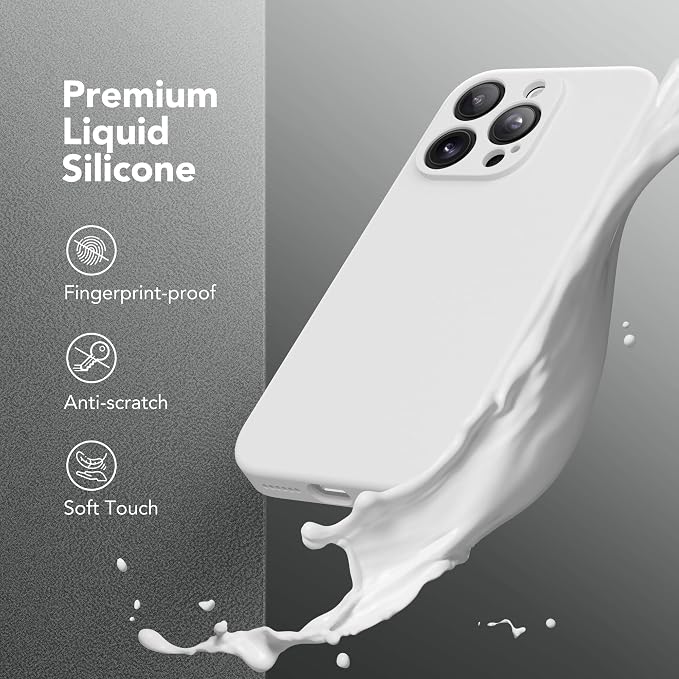 Magnetic for iPhone 16 Pro Case, Compatible with MagSafe, [Full Camera Protection][Screen Protector] Silicone Shockproof Protective Phone Case for iPhone 16 Pro 6.3", White